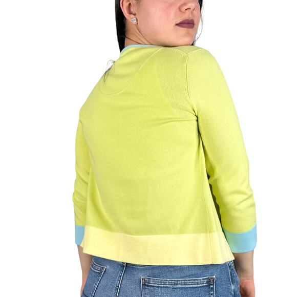 Liz Claiborne Bright Green & Blue Knit Cardigan - Picture 3 of 8